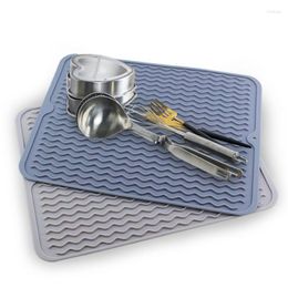 Tapis de table Silicone carré tapis de séchage plat résistant à la chaleur vidange vaisselle tampon de vidange isolation Pot accessoires de cuisine