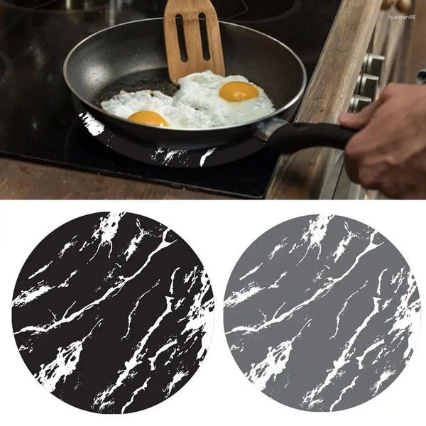 Tapis de table en silicone pour cuisinière, réutilisable, antidérapant, pour cuisinière à induction, empêche la chaleur, isolation, couverture de dessus de cuisson, protection contre les rayures, dessous de plat