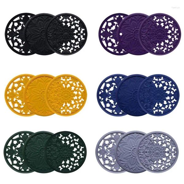 Tapis de Table dessous de plat en Silicone, vaisselle isolante, protection de la vaisselle, coussin de bol isolé thermiquement, support de Pot antidérapant, article de cuisine