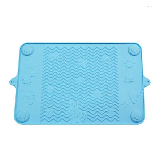 Alfombrillas de mesa de color sólido Silicona segura Placa de comedor Mat de mantel Mat de vajilla almohadilla para niños alimentándose suave fácil de limpiar