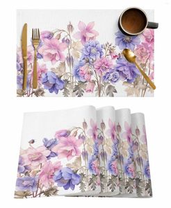 Table Table Spring Flower Aquarelle Couclète Placemat Party Party Dining Decor Linen Mat Cuisine Accessoires Accessoires