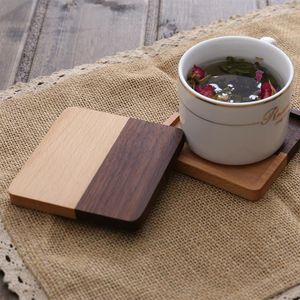 Tafel matten vierkante houten keuken ronde kussens huis hout onderzetters thee koffie beker placemats decor