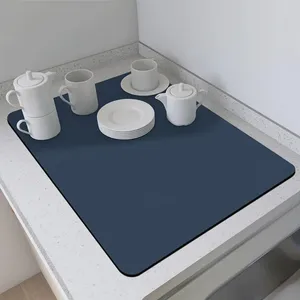 Tafelmatten Vlekpreventie Pad Superabsorberend Keukenwerkblad Droogmat Voor Servies Koffermaker Antislip Opvouwbare Placemat Cup