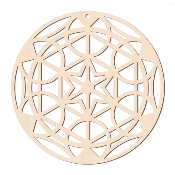 Mats de mesa Símbolo de borde redondo para el juego de cristal de piedra Decoración de bricolaje Patrón de chakra creativo Flor de la vida Natural