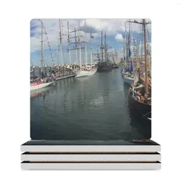 TABLEAT MATS TALL SHIPS COINSERS CERAMIQUE (carré) Creative Mignon