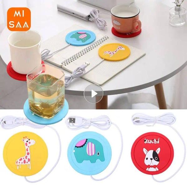 Esteras de mesa calentador usb herramienta pequeña dibujos animados de silicona calefacción creativa de café pvc aislamiento térmico y a prueba de humedad