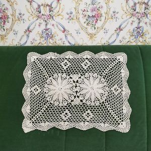 Tapis de table Vintage coton à la main fleur napperon Crochet tasse noël napperon tissu café plat napperon mariage fête Pad