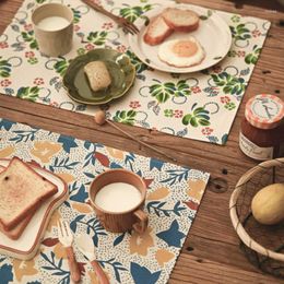 Tapis de table Vintage idyllique Style japonais tissu alimentaire occidental imperméable à l'huile résistant à l'huile tapis d'isolation thermique échaudure