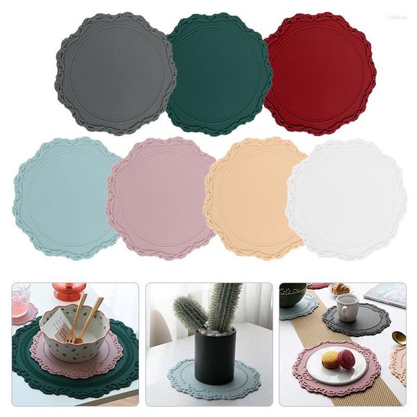 Tapis de table Vintage dentelle Silicone Vase bijoux bas haut décoration tasse à café tapis Pad napperon cuisine cuisinier accessoire