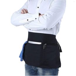 Tapetes de mesa delantal de camarera cintura de servidor resistente a las manchas mujeres hombres camarero comercial medio con correas Extra largas costuras reforzadas
