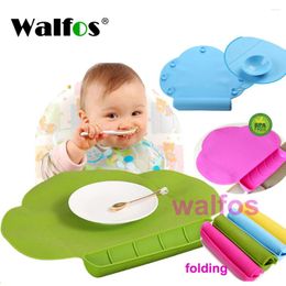 Table Mats Walfos Food Grade Silicone Baby Bib Mat Infant Tiny Diner Portemat portable pour les enfants Nourrir