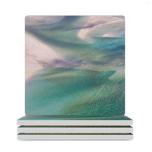 Tapis de table Whitsunday Island Hill Inlet 2 sous-verres en céramique (carrés) fleur personnalisée manger pour les boissons esthétique