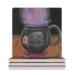 Table Mats Witch's Brew Magic Potion Mug en céramique Coasters (carré) pour des fournitures de cuisine mignonnes personnalisées