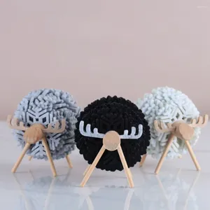 Tapis de Table avec support en bois, décor créatif pour la maison, napperons en forme de mouton, tapis de tasse, sous-verres en feutre pour boissons
