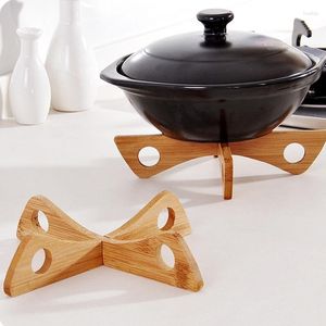 Placemats Hout Pot/Lepel Rust Warmte Isolatie Houten Pads Houder Cteative Koken Opslag Keuken Accessoires Schotel Gadget