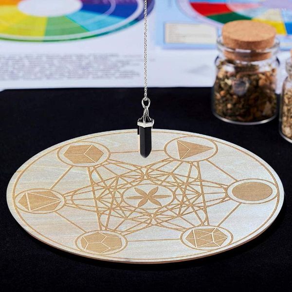 Tapetes de mesa Pared de madera Flor de la vida Forma Arte Decoración para el hogar Corte láser Juego antideslizante Manteles individuales Tapete Taza redonda Posavasos