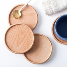 Tableaux de table tasses en bois Placemat Black Noyer Wood Round carré 8,8 8,8 cm de haute qualité Décoration de ménage écologique de haute qualité