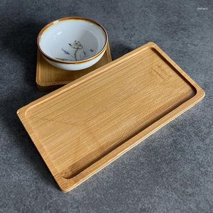 Tafelmatten houten kopjes ronde lade vierkante houten beker mat thee koffieblokken placemats keuken decoratieve plaat accessoires
