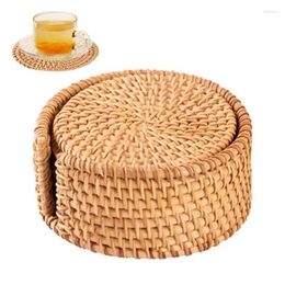 Tapis table de table tissé tasse de rotin à boire décor décor boho tapis d'assiette pour la ferme pour la ferme accessoires