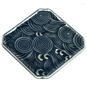 Tafelmatten Xiangyun Ruilang keramische schotel driedimensionaal drijvend patroon vierkant ronde Celadon theeceremonie gebruiksvoorwerpen Chinees