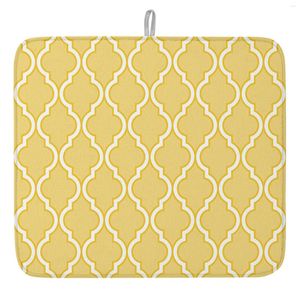 Tapis de Table jaune de Style marocain, tapis de séchage de vaisselle pour la cuisine, napperon absorbant, napperon moderne