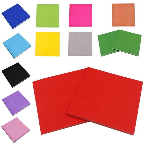 Servilleta de mesa 1 paquete de papel impreso de color sólido (negro)