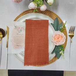 Serviette de Table 10 pièces rouille Terreccota torchons en coton naturel décorations de mariage Orange Guaze