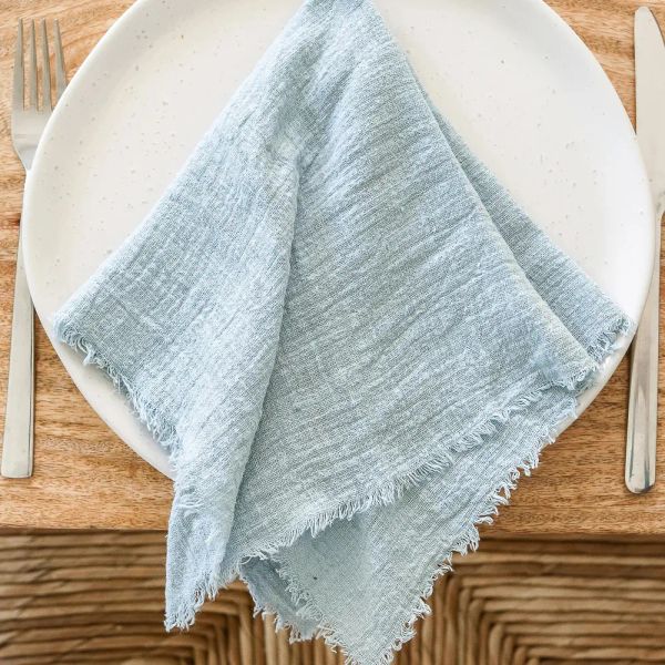 Noisette de table 100 Coton Tissu Gauze Napkins 12 PCUSLOT MARIAGE BLUE GREEN TERRACATA Coton Gauze Gauze Table