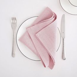 Serviette de table 100 serviettes de table en lin pur ensemble de 4 paquets 34x34cm napperons lavables en tissu naturel de lin pour la décoration de la cuisine à la maison TJ7641 220930
