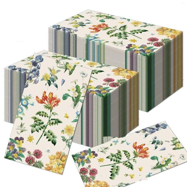 Servilleta de mesa 100 Uds. Servilletas de papel largas florales 33 40 CM toallas de comedor desechables para fiesta de boda decoración de Navidad para Baby Shower