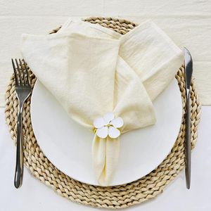 Serviette de Table 10 pièces Serviettes en tissu Serviettes en coton solide doux lavable et réutilisable pour les mariages fêtes Restaurant