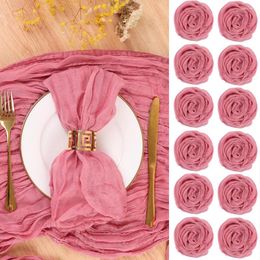 Noisette de table 12pcs Napkins de fromage de fromage rose rose rose Décoration de mariage Dîner de douche de bébé