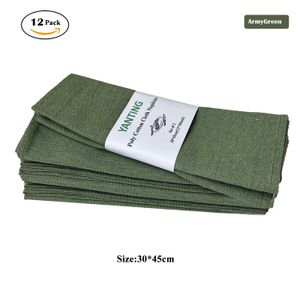 Serviette De Table 12 Pcs De Noël Vert Serviette En Tissu Rouge Pour el Polyester coton Fête De Mariage Table À Manger Décoration Serviette Serviette 230628