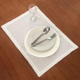 Serviette de Table 12 pièces, napperons en coton et lin, napperons, tissu multi-taille blanc sur le Restaurant el 40x40 35x50 231020