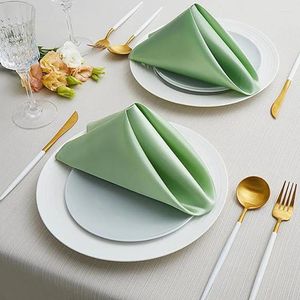 Servet 12 stuks Satijn 30cm Serveerdecoratie Diner Handdoek Voor Bruiloft Thuis El Kerst Servetten Groen