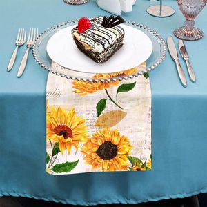 Serviette de table 1PC ensemble fleur Art imprimé coton lin cuisine accessoires maison fête décorative