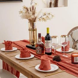 Tableau de table 1pcs Cotton Gauze Napkins avec des serviettes de cuisine en lin vintage adaptées à la décoration de la fête de mariage