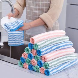 Tafel servet 1 stks gestreepte bloem huishouden keuken handdoeken absorberend dikkere microfiber doekje reinigingsschotel wassen vodden doek