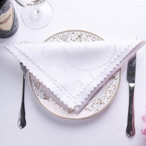 Serviette de table 1 pièces serviettes ajourées blanches Cocktail pour fête mariage tissu lin napperon coton 3 couleurs disponibles