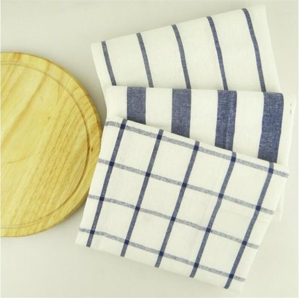 Servilleta De Mesa 23 Reutilizable Textil Serie Azul Viento Mediterráneo Diseño Cuadros Y Rayas Toalla De Cocina A Cuadros Té