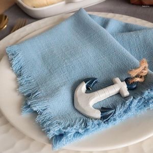 Serviette de table 2PC coton lin gland tissu uni maison cuisine salle à manger mariage décoration de noël torchon