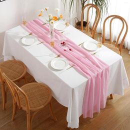 Serviette de table 30x300CM drapeau français en mousseline de soie Simple couleur unie romantique mariage Banquet fête d'anniversaire décoration de la maison Polyester