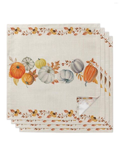 Serviette de table 4/6/8 pc automne citrouille tissu ensemble mariage fête mouchoir noël décor à la maison