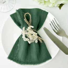 Servilleta de mesa 40 piezas de tela de tela hecha a mano algodón con franja delicada para cenas bodas y más
