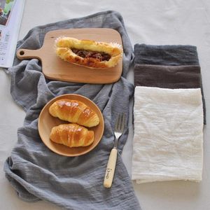 Serviette de Table 45x65cm, tapis solide de Style japonais, en coton et lin, serviettes à Dessert, torchons de thé, napperons de cuisine