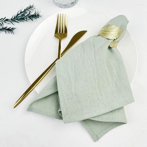 Serviette de table 4PC 40X40CM El servant des serviettes en tissu de coton tissu dîner de famille cuisine torchons verts tapis de conception décoration de mariage