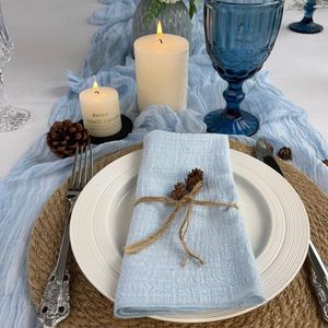 Tafel servet 4 stks decoratie mariage gaas crêpe stoffen servetten pure katoenen stof bruiloft decor dagelijk gebruik dinerthee handdoek dorp