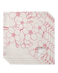 Serviette de table 4 pièces fleur printemps Simple rétro carré 50cm fête mariage décoration tissu cuisine dîner service serviettes