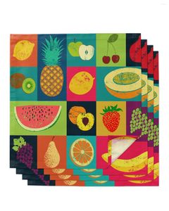 Serviette de table 4 pièces fruits Art rétro serviettes carrées 50x50cm fête mariage décoration tissu cuisine dîner service