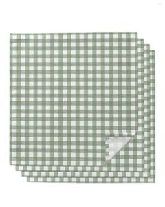 Serviette de table 4 pièces vert carreaux carrés serviettes 50x50cm fête mariage décoration tissu cuisine dîner service